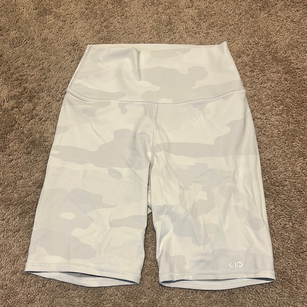 White Camo Biker Shorts